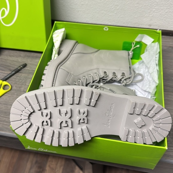 SAM EDELMAN WOMEN'S LUE GRAY COMBAT LACE-UP BOOTS - Picture 3 of 6